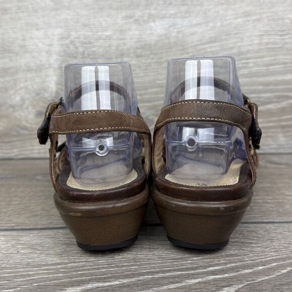 Dansko Caroline Women’s Sz 9.5-10/EU 40 Brown Leather Slingback Floral Sandals - Picture 4 of 10